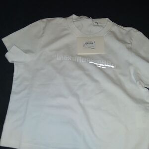 Alexander Wang White Short Sleeve Reflective Logo Tee